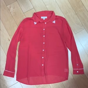 Pink Button-Down Blouse